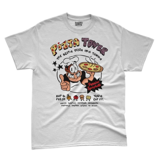 Camiseta Infantil Jogo Pizza Tower Peppino Descrição: A Camiseta Infantil Jogo Pizza Tower Peppino é uma parte emocionante da coleção composta por 10 peças inspiradas no famoso jogo "Pizza Tower". Seja para os pequenos aventureiros ou para os adultos que adoram a febre do momento, esta camiseta traz toda a empolgação e diversão da história de Peppino Spaghetti, o corajoso entregador de pizza em uma missão para resgatar seu chefe Luigi, que foi sequestrado. Feita com malha penteada de fio 30.1 e 100% algodão, esta camiseta proporciona conforto excepcional às crianças enquanto elas se divertem e exploram o mundo ao seu redor. O design vibrante e cheio de personalidade do Peppino é uma maneira emocionante de adicionar um toque de aventura ao guarda-roupa dos pequenos. A estampa da camiseta retrata Peppino em sua jornada pela misteriosa torre, enfrentando desafios, inimigos e desvendando segredos ao longo do caminho. "Pizza Tower" é conhecido por suas referências à cultura pop e outros jogos, adicionando um toque de comédia e paródia à experiência. Tabela de Tamanhos (Infantil): Escolha o tamanho perfeito para o seu pequeno: 2 | 4 | 6 | 8 | 10 | 12 | 14 Por que escolher a Camiseta Infantil Jogo Pizza Tower Peppino? Esta camiseta oferece uma maneira emocionante de trazer a diversão e a aventura do mundo dos jogos para o visual das crianças. Além de ser uma peça de moda única, ela permite que as crianças expressem sua paixão por jogos de forma animada e empolgante. A coleção de 10 peças oferece opções variadas para os pequenos escolherem e se divertirem. Perfeita para Presentear: Se você está procurando um presente divertido e cheio de aventura para um filho, filha, sobrinho, sobrinha ou amigo pequeno, a Camiseta Infantil Jogo Pizza Tower Peppino é a escolha perfeita. Surpreenda-os com essa peça única que vai trazer à vida a empolgação e ação do jogo que está fazendo sucesso entre crianças e adultos. 🔥 Oferta Imperdível! 🔥 Adquira agora a Camiseta Infantil Jogo Pizza Tower Peppino e leve a empolgação das aventuras do jogo para o guarda-roupa das crianças. Aproveite o Frete Grátis para todo o Brasil e adicione essa peça cheia de personalidade ao visual infantil. Estoque limitado, garanta a sua hoje mesmo! 💥 Compre Agora! 💥